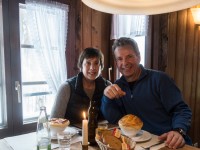 Enjoying the best Steinpilzsuppe mit Blätterteighaube