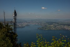 Lake Vierwaldstätter See with the town of Luzern. Photo taken from the Bürgenstock.