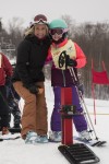 Donna Weinbrecht the Olympic Gold Medal Winner in France 1992 in freestyle with one of the racers. She is doing this for years and everybody loves it. Young .. and older even more.