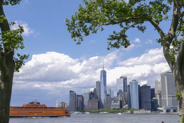 GOODBYE view - leaving downtown Manhattan on a boat.